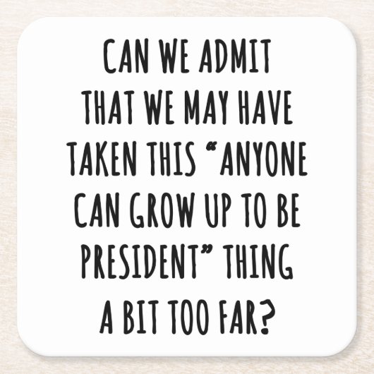 認めるか スクエアペーパーコースター (正面)