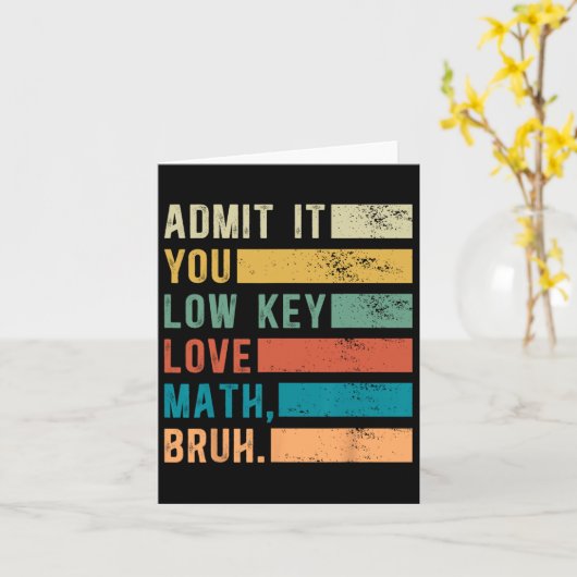 認めろよ、お前実は数学好きじゃん、ヤバいぜ、ヴィンテージ数学T カード (黄色い花)