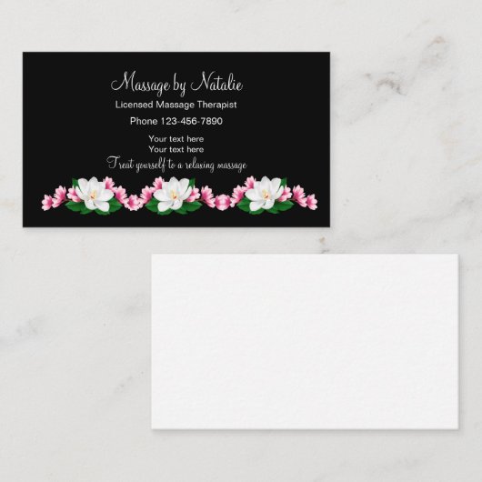 認可されたマッサージセラピストの美しいのデザイン 名刺 (正面/裏面)