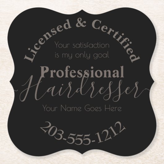 認可された美容師広告のHAMbWGコースター ペーパーコースター (正面)