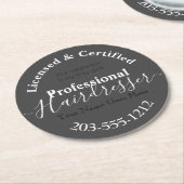 認可された美容師広告のHAMbWGコースター ラウンドペーパーコースター (アングル)