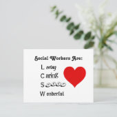 認可された臨床ソーシャルワーカーの感謝 ポストカード (スタンド正面)