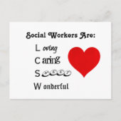 認可された臨床ソーシャルワーカーの感謝 ポストカード (正面)