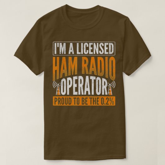 認可されたHamラジオ運営者Ham Radio Tシャツ (デザイン正面)