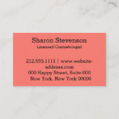 認可を受けた美容師 名刺 (裏面)