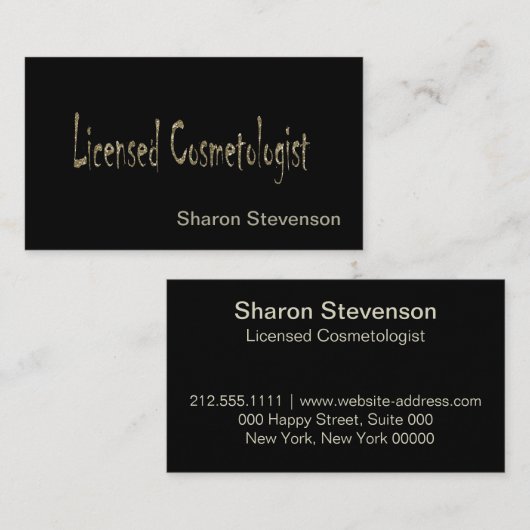 認可を受けた美容師 名刺 (正面/裏面)