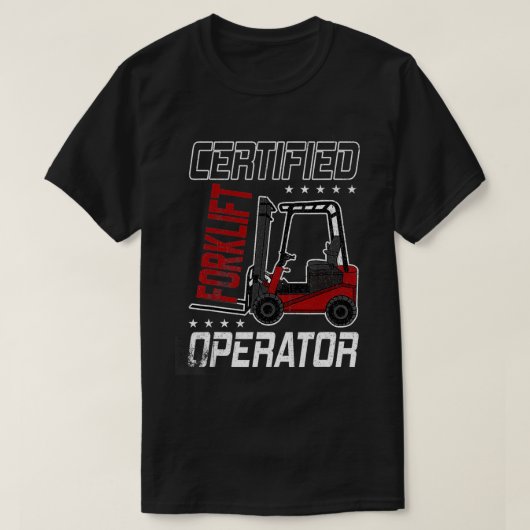 認定おもしろいフォークリフト運転者用分岐Lif Tシャツ (デザイン正面)