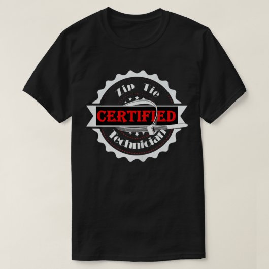 認定おもしろいZip Tie技術者整備士父 Tシャツ (デザイン正面)