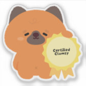 認定されたにぎこないドイツ牧羊犬の子犬 シール (正面)