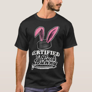 認定されたパック・バニーおもしろい・アイスホッケースラング引用文 Tシャツ