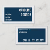 認定された看護アシスタントの青と白縁ど 名刺 (正面/裏面)