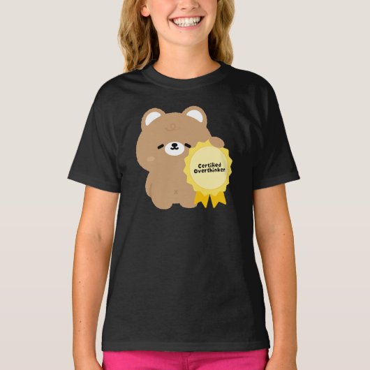 認定された考えすぎるヒグマ Tシャツ (正面)