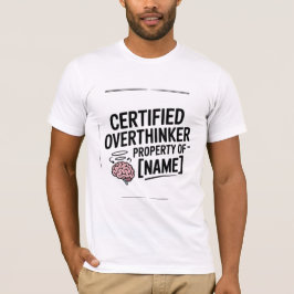 認定された考えすぎる人 楽しいTシャツ ギフト Tシャツ