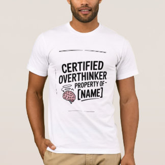 認定された考えすぎる人 楽しいTシャツ ギフト Tシャツ
