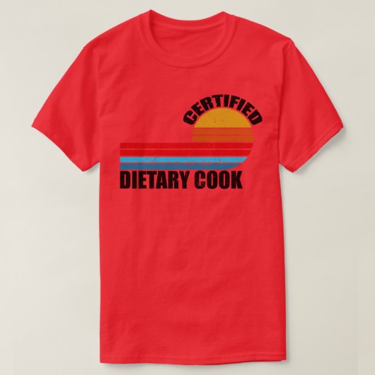認定された食事調理師レトロヴィンテージ役職のプロ Tシャツ (デザイン正面)