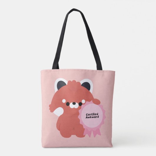 認定にぎこちないレッサーパンダ トートバッグ (裏面)