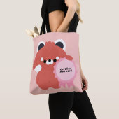 認定にぎこちないレッサーパンダ トートバッグ (クローズアップ)