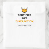 認定ねこディストラクション ねこステッカー ねこ好きにたまらない スクエアシール (バッグ)