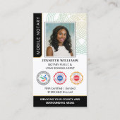 認定の公証人公開写真QRコードブラック 名刺 (正面)