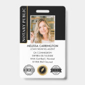 認定の公証人公開写真QRブラック金ゴールド バッジ (Front)