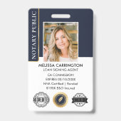 認定の公証人公開写真QRブルー金ゴールド バッジ (Front)