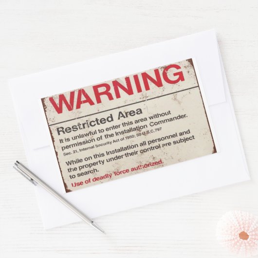 認定を受けた死力の行使 長方形シール (封筒)