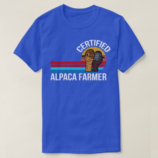 認定アルパカ農家レトロヴィンテージ Tシャツ (デザイン正面)