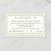 認定エステティシャンホワイト金ゴールド女性アポイントメント 予約カード (裏面)