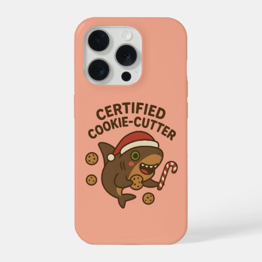 認定クッキーカッター面白いクリスマス鮫ダジャレ iPhoneケース (裏面)