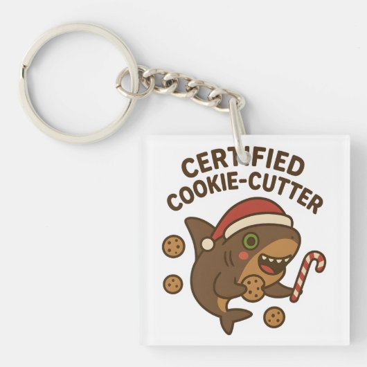 認定クッキーカッター 楽しいクリスマスサメのダジャレ キーホルダー (正面)