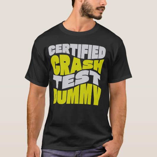 認定クラッシュテストダミー!傷おもしろい付き Tシャツ (正面)