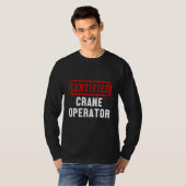 認定クレーン運転士建築現場労働者 Tシャツ (正面フル)