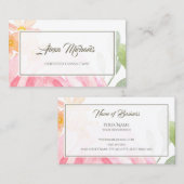 認定コンサルタントピンクかわいらしフローラ 名刺 (正面/裏面)