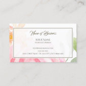 認定コンサルタントピンクかわいらしフローラ 名刺 (裏面)