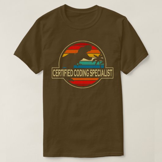 認定コーディング専門恐竜 Tシャツ (デザイン正面)