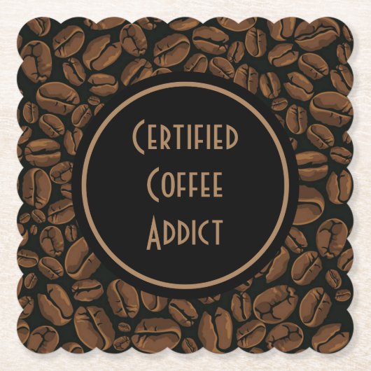 認定コーヒー中毒者 ペーパーコースター (正面)