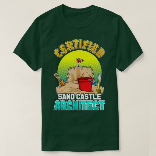 認定サンドキャッスルアーキテクト夏ビーチ Tシャツ (デザイン正面)