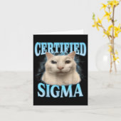 認定シグマ面白ねこミームユーモアジョーク皮肉 カード (黄色い花)