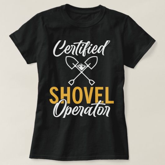 認定ショベル建築士 Tシャツ (デザイン正面)
