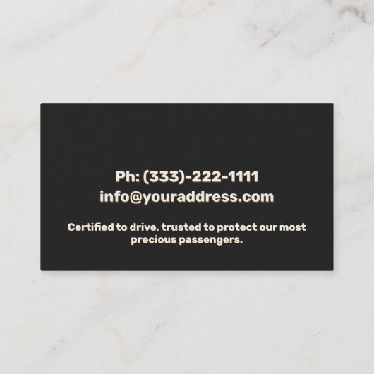 認定スクールバスドライバー車 名刺 (裏面)