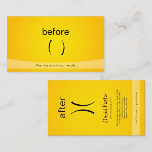 認定スリムフィットネス減量フィットネストレーナー 名刺 (正面/裏面)