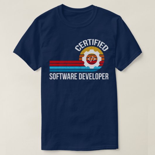 認定ソフトウェア開発者 Tシャツ (デザイン正面)