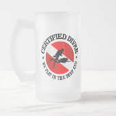 認定ダイバー(深い終了) フロストグラスビールジョッキ (左)