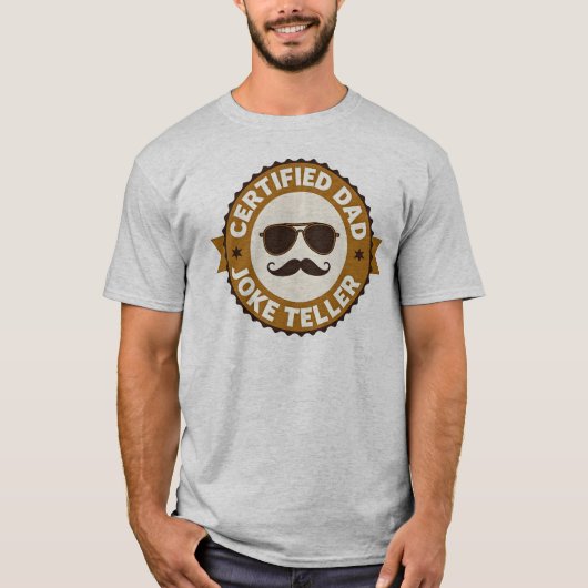認定ダッドジョークスター おもしろいお父さんユーモア Tシャツ (正面)