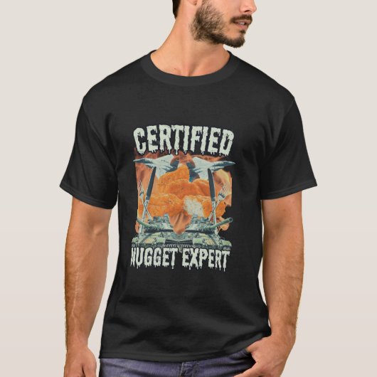 認定チキンおもしろいナゲットBootlegハードコアFl Tシャツ (正面)