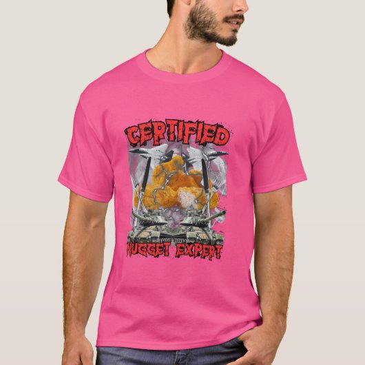 認定チキンおもしろいナゲットBootlegハードコアFl Tシャツ (正面)