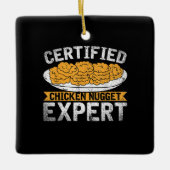 認定チキンナゲット専門家|チキンおもしろい セラミックオーナメント (正面)