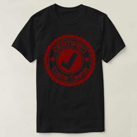 認定テイストテスターレッド Tシャツ (デザイン正面)
