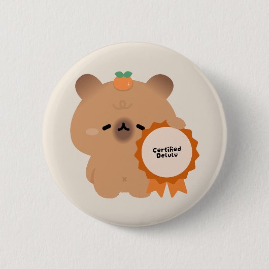 認定デュルルカピバラ 缶バッジ (正面)