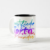 認定トルタ・ポンおもしろいダー厚肉ラテンアメリカ系女性マグカップ ツートーンマグカップ (正面左)